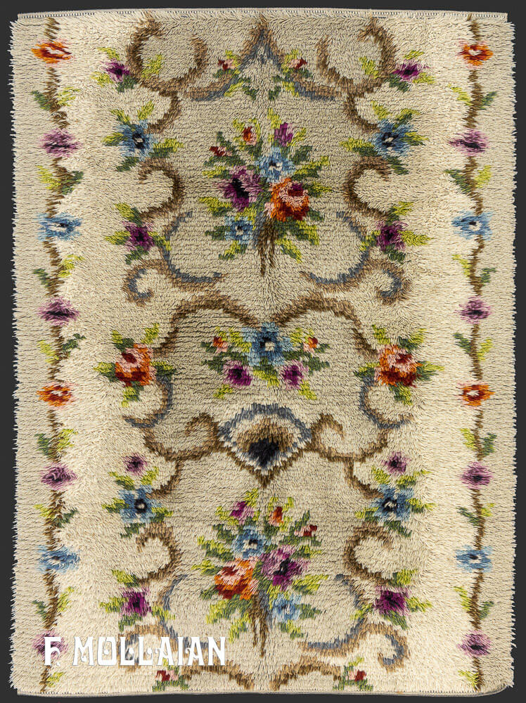 Decorative Vintage Rya Swedish Rug n°:19790728